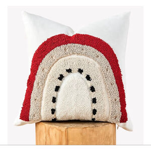 NEW 18” Throw Pillow Cover Tufted Boho Jacquard